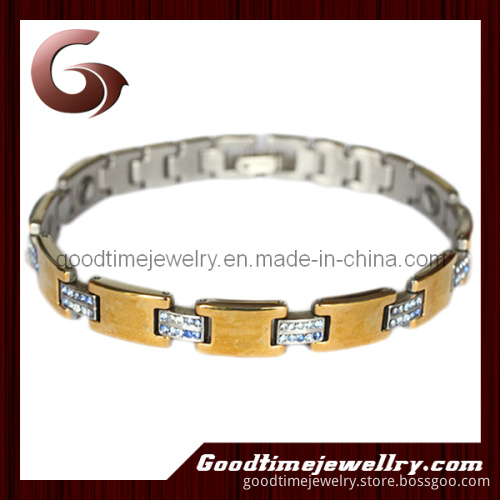 Rose Gold Stainless Steel Magnetic Bracelet with Dianmond